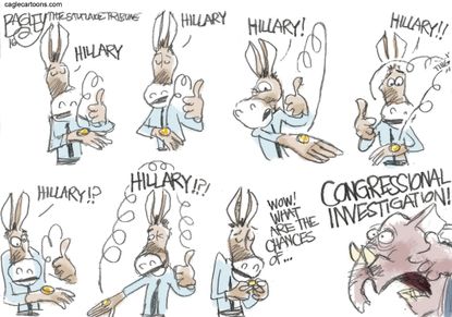 Political Cartoon U.S. Hillary Iowa