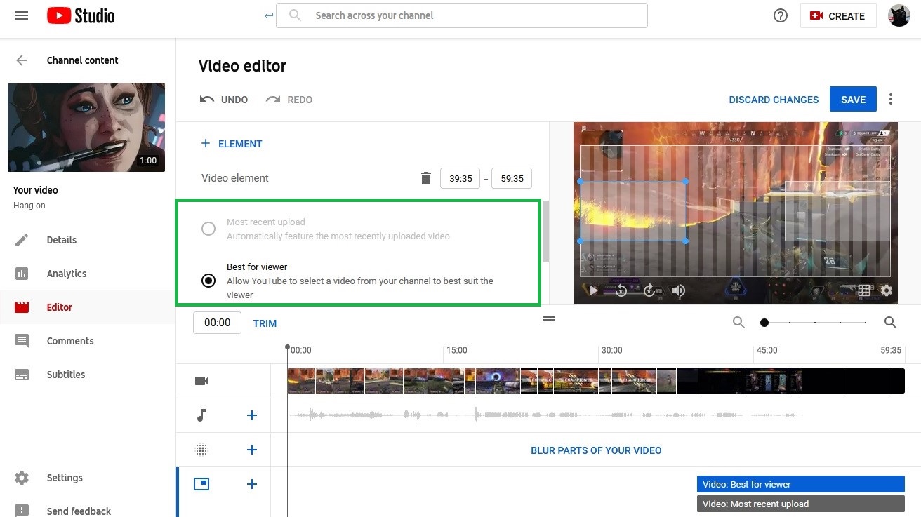 How to edit videos on YouTube: Add an end screen step 4: Customize video and playlist selection rules