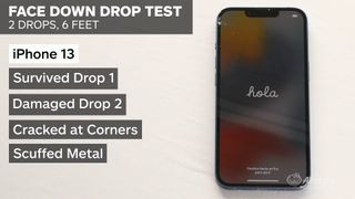iPhone 13 drop test face down