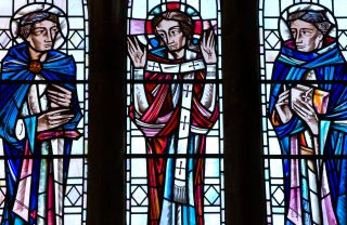 Stained glass windows at St Paul's Monastery