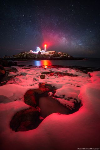 Milky Way Over Nubble Lighthouse