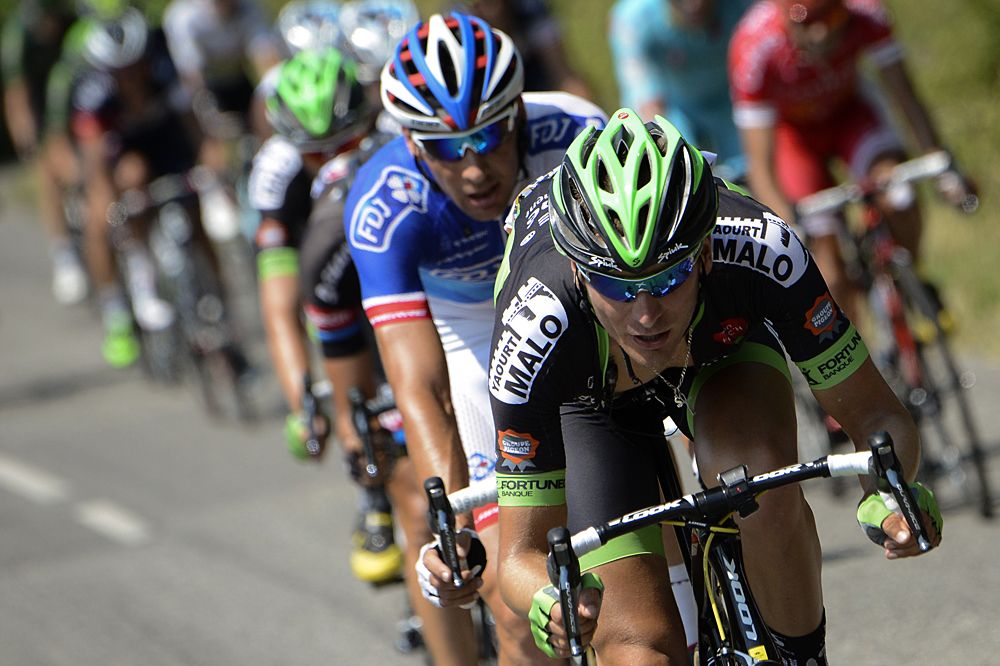 Anthony Delaplace leads a breakaway