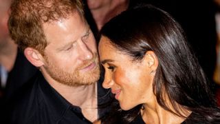 Prince Harry, Duke of Sussex and Meghan, Duchess of Sussex at the wheelchair basketball final between the United States and France during day four of the Invictus Games on September 13, 2023 in Dusseldorf, Germany. (Photo by Patrick van Katwijk/Getty Images)