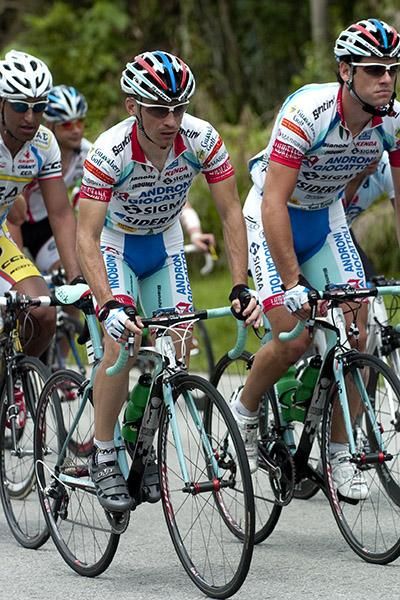 Emanuele Sella (Androni Giocattoli) was biding his time back in the peloton before the action started on the climb up Genting.
