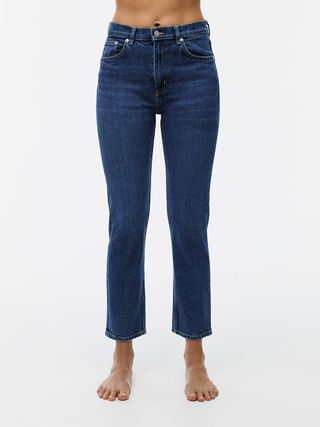 Jade Cropped Slim Stretch Jeans - Dark Blue - Arket Gb