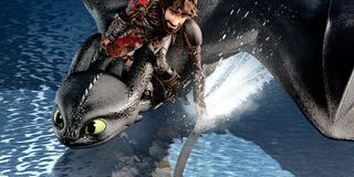 How To Train Your Dragon: The Hidden World Hiccup and Toothless glide over the water