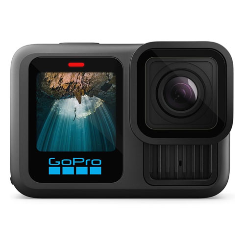 GoPro Hero 13 in black on a white background.