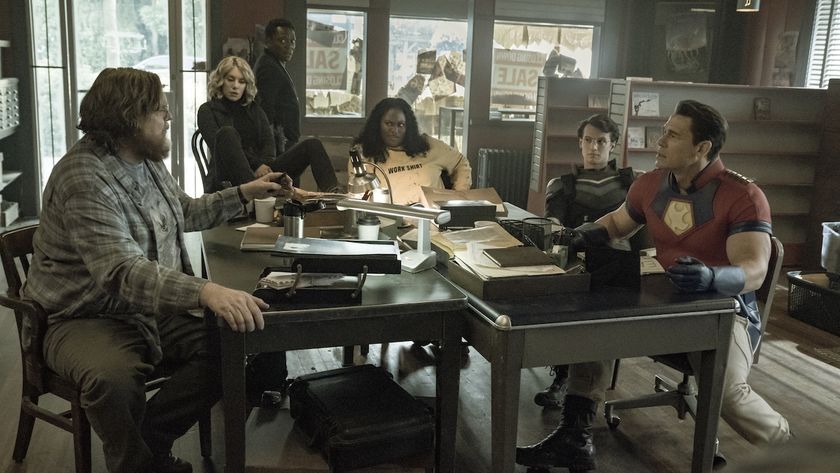 Peacemaker Season 1&#039;s main cast of protagonists meeting together at hideout