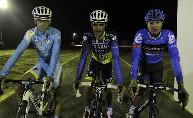 Vincenzo Nibali, Alberto Contador and Ryder Hesjedal in Dubai