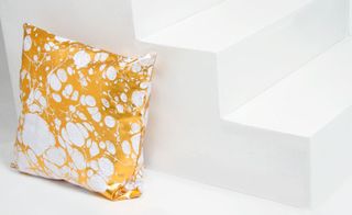 cushion featuring Calico marbled print