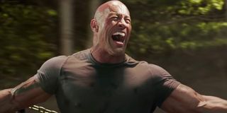 Hobbs and Shaw Dwayne Johnson struggling to hold on