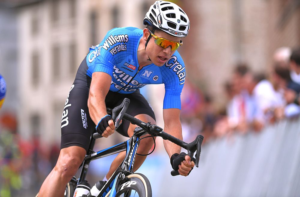 Wout Van Aert competes at the Belgian Road Championships