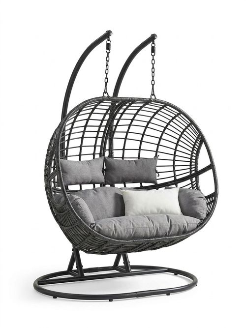 Indoor Outdoor Double Hanging Chair - Black