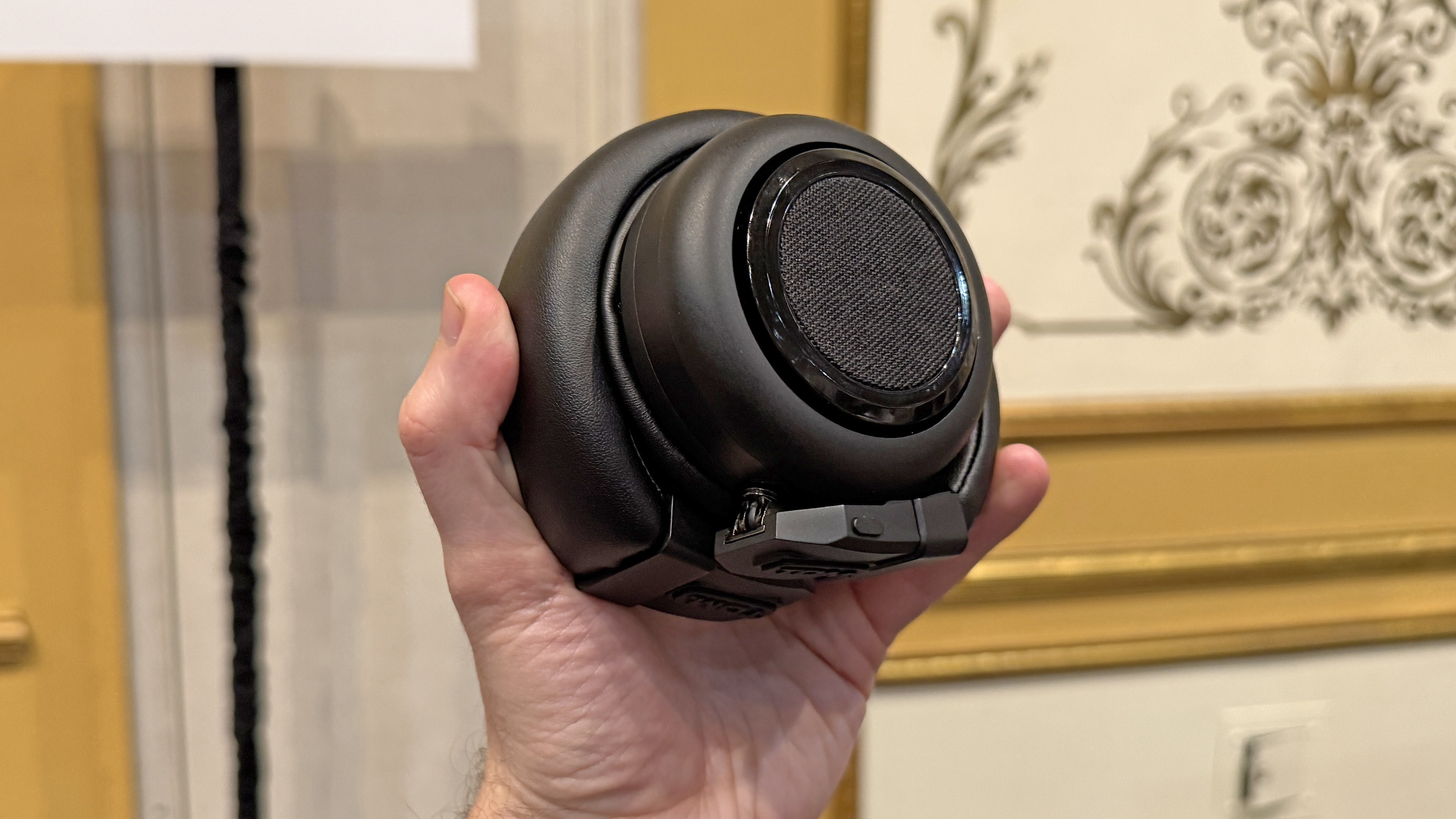The TDM Neo at CES 2026, in its compressed speaker state