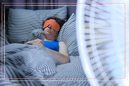 Woman sleeping with a fan on
