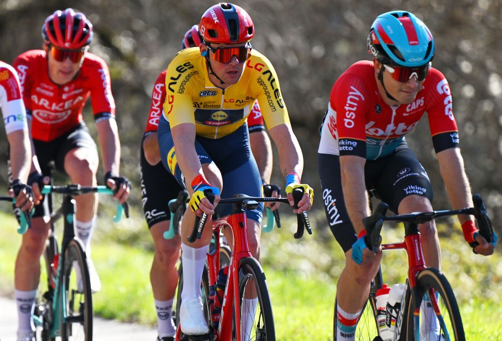 BESSEGES FRANCE FEBRUARY 02 Mads Pedersen of Denmark and Team Lidl Trek Yellow Points Jersey competes during the 54th Etoile de Besseges Tour du Gard Stage 3 a 16111km stage from Besseges to Besseges on February 02 2024 in Besseges France Photo by Luc ClaessenGetty Images