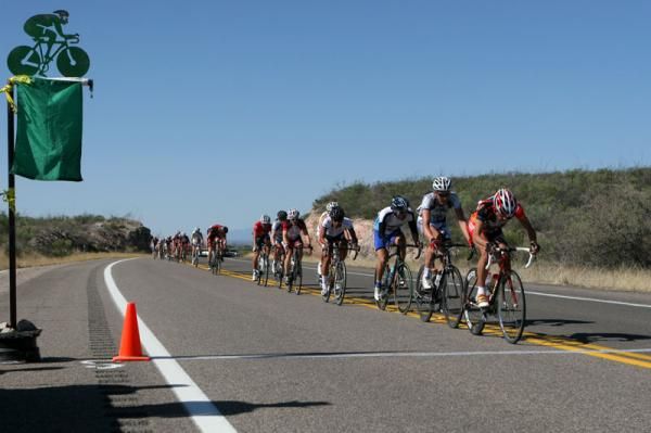 The peloton takes on the Tombstone road race.