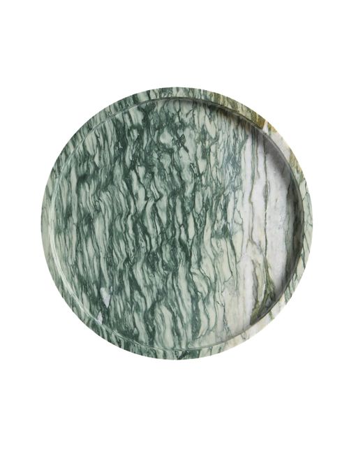Fern Green 12.5" Round Marble Tray