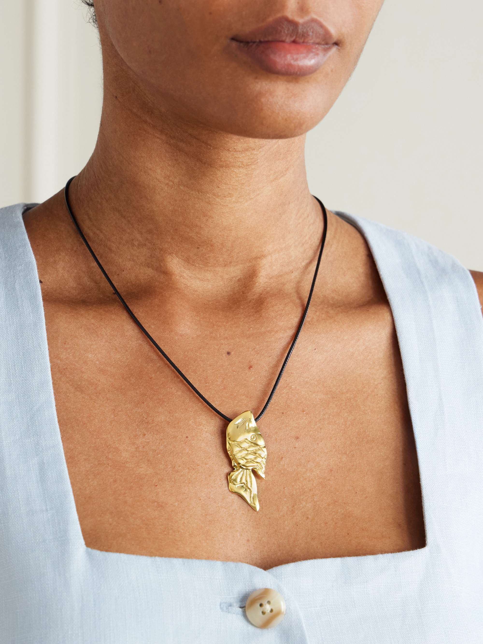 Pisces Recycled Gold-Plated Cord Necklace