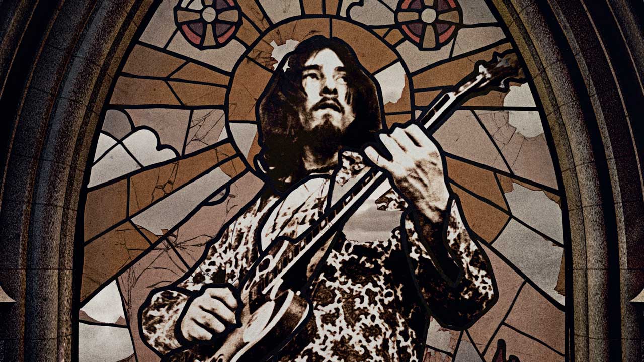 Artistic illustration of Glenn Schwartz as a church stained glass window