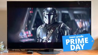 Hisense U8N Mini-LED TV shown in a living room playing The Mandalorian