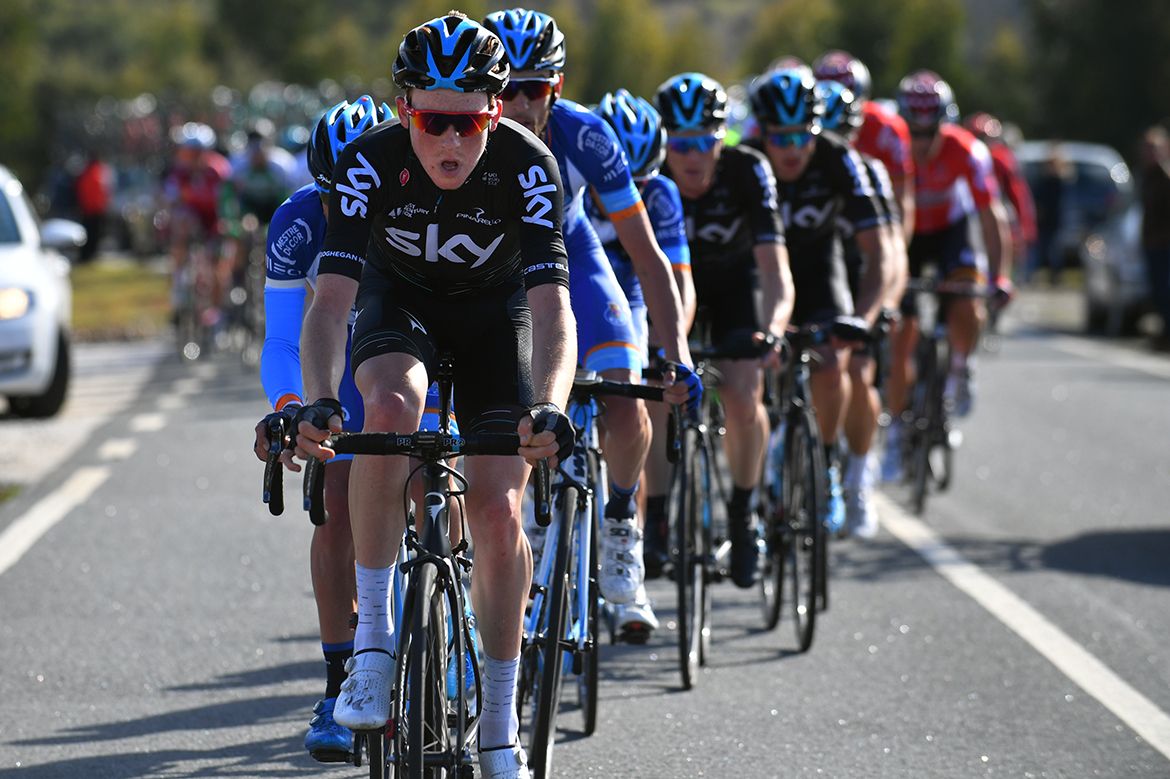 Team Sky set a quick pace on the climb