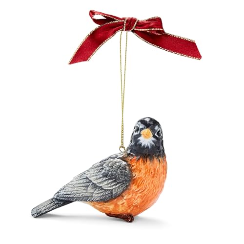 Spode Christmas Tree Robin Bird Ornament - Festive Holiday Decoration, Novelty Bauble Seasonal Essential - Ideal Holiday Keepsake for Christmas - Ornament for Home Decoration