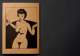 Brown back cover with naked woman