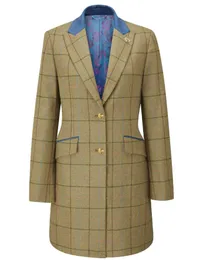 Alan Paine Combrook Ladies Mid Length Coat Lotus, $199.95 | Philip Morris &amp; Son