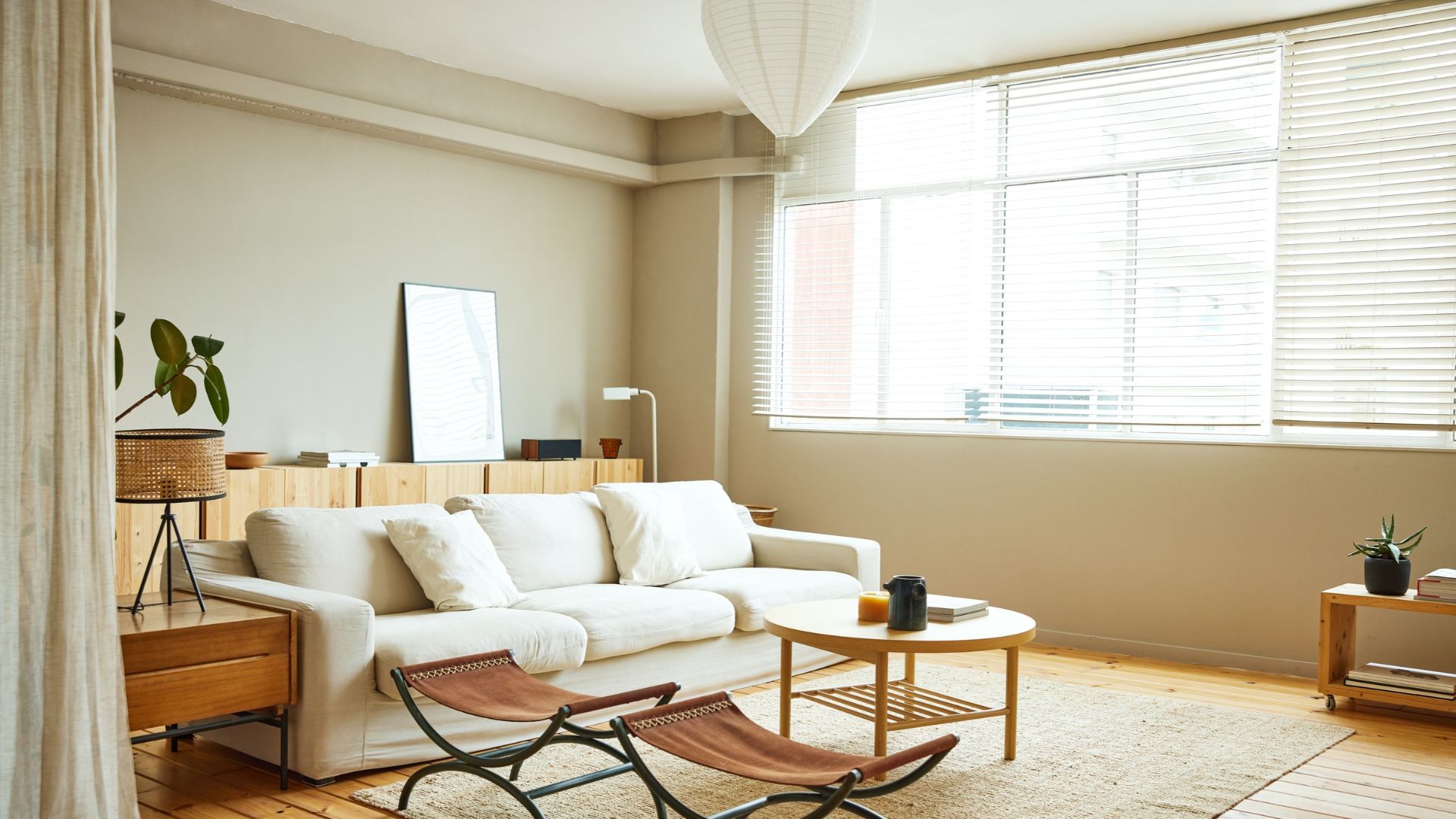 picture of minimalist space with some statement furniture