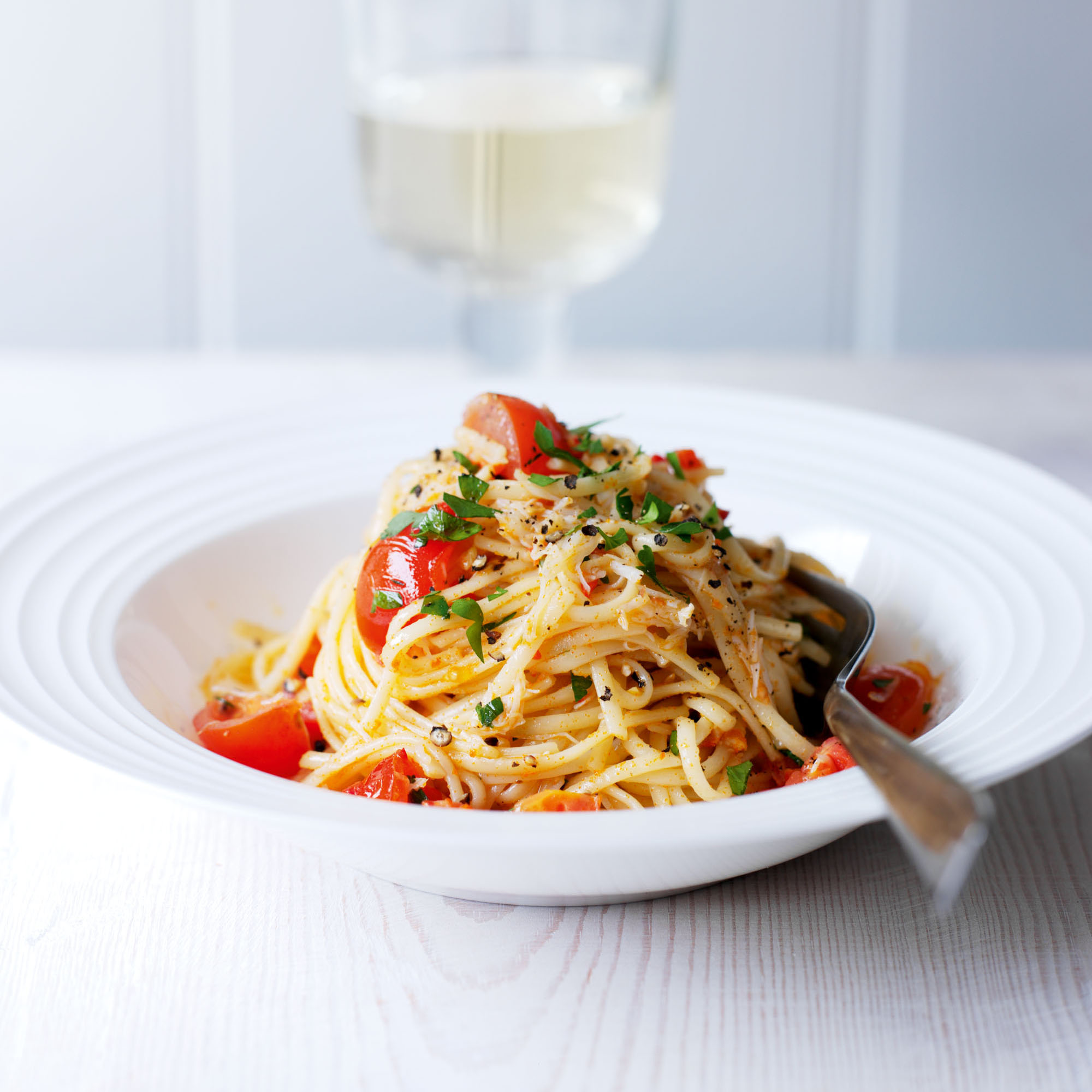 Crab, Chilli and Cherry Tomato Linguine | Dinner Recipes | Woman & Home