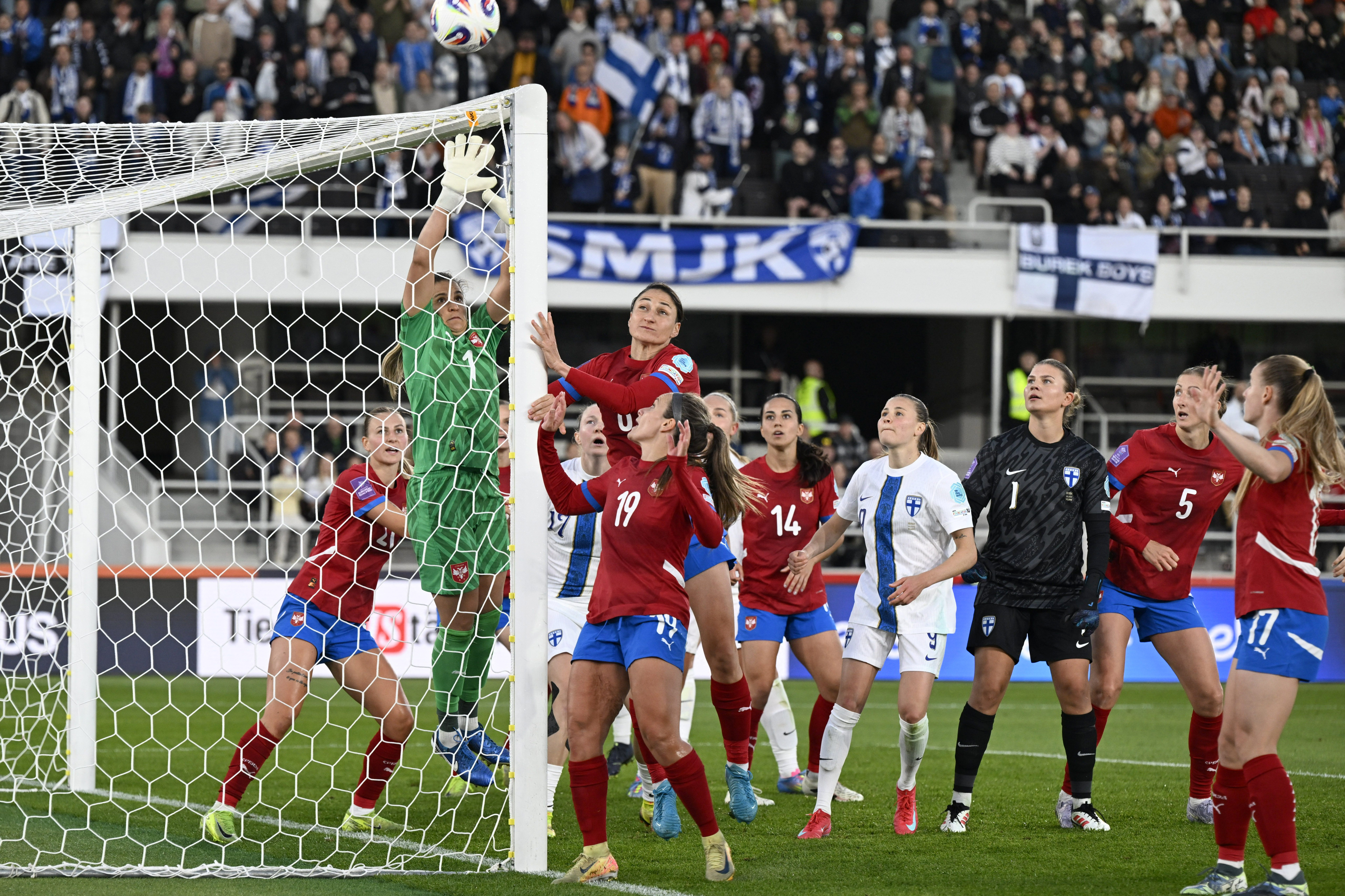Finland Women in action against Serbia in June 2025