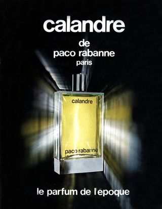 French poster for the perfume Calandre by Paco Rabanne from 1969