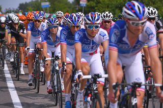 FDJ ride in support of Thibaut Pinot