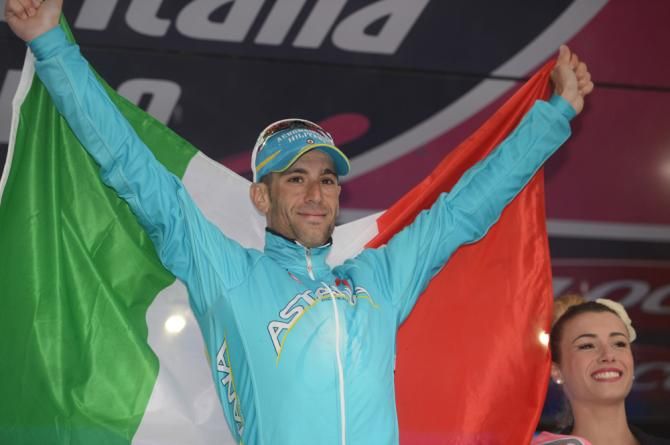 Vincenzo Nibali (Astana) on the podium
