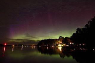 Derek Weston was vacationing in northern Wisconsin when he photographed the aurora that was caused by an Aug. 1 solar flare.