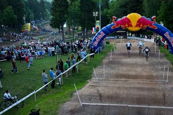 Racers in action