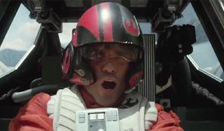 Poe Dameron flying the force awakens