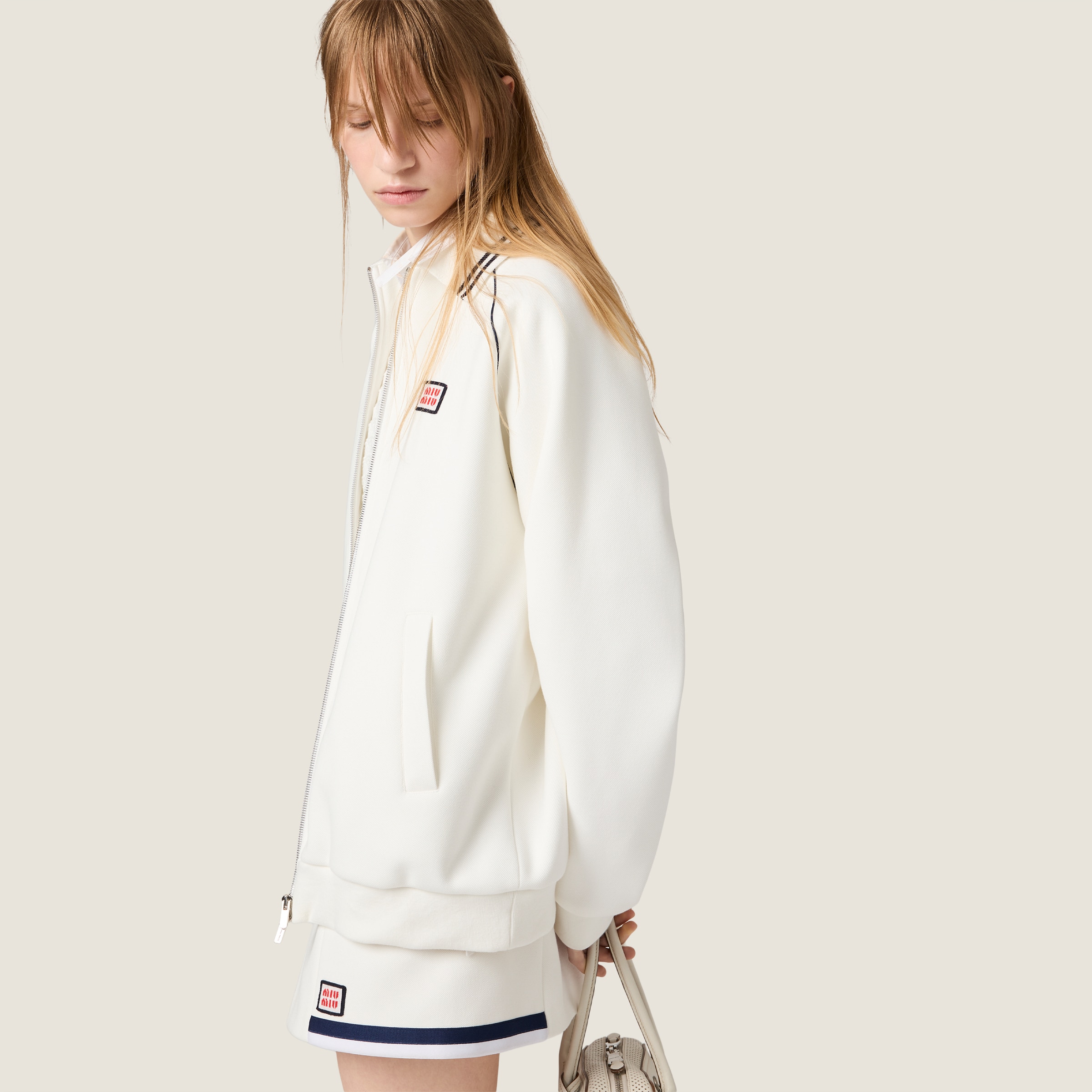 Bonded Cotton Piqu&amp;eacute; Blouson Jacket