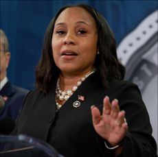 ulton County District Attorney Fani Willis speaks during a news conference at the Fulton County Government building on August 14, 2023 in Atlanta, Georgia. A grand jury today handed up an indictment naming former President Donald Trump and his Republican allies over an alleged attempt to overturn the 2020 election results in the state. 
