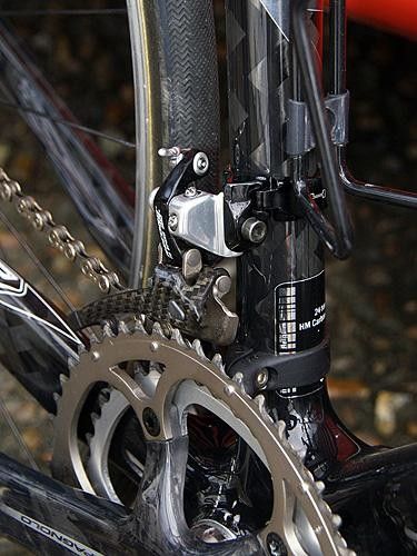 Record front derailleurs were supplemented with plastic chain watchers.