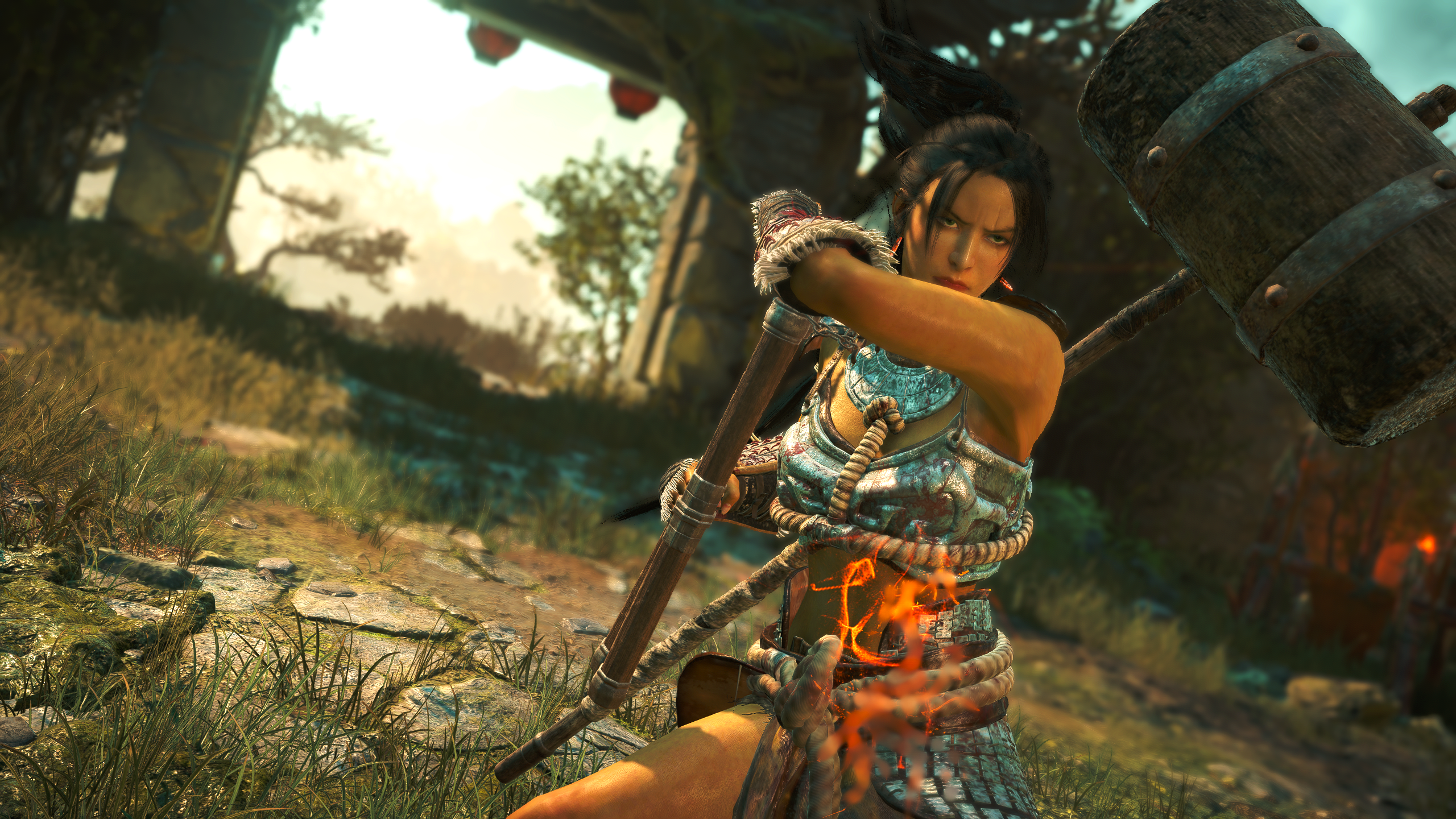 Custom female character wielding weapon in Wo Long 2: Wings of Ember