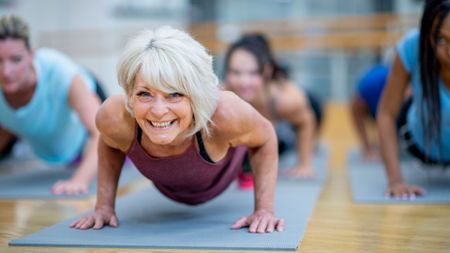 Group of women exercising.