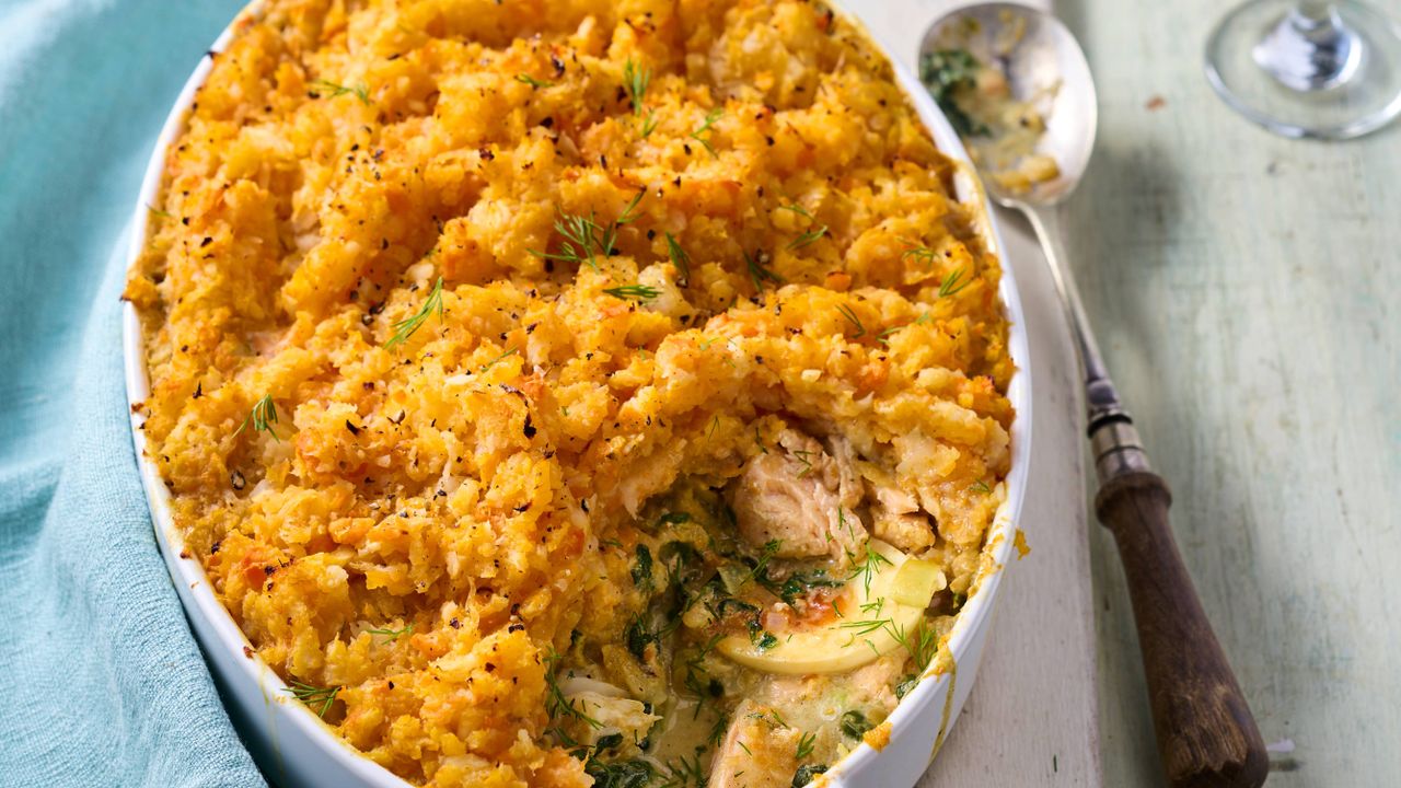 Fish pie with swede mash