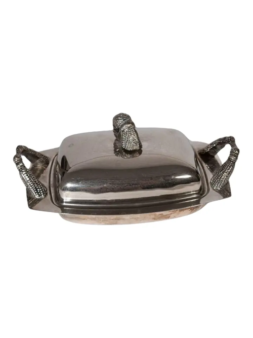 Vintage Silver Tassel Butter Dish