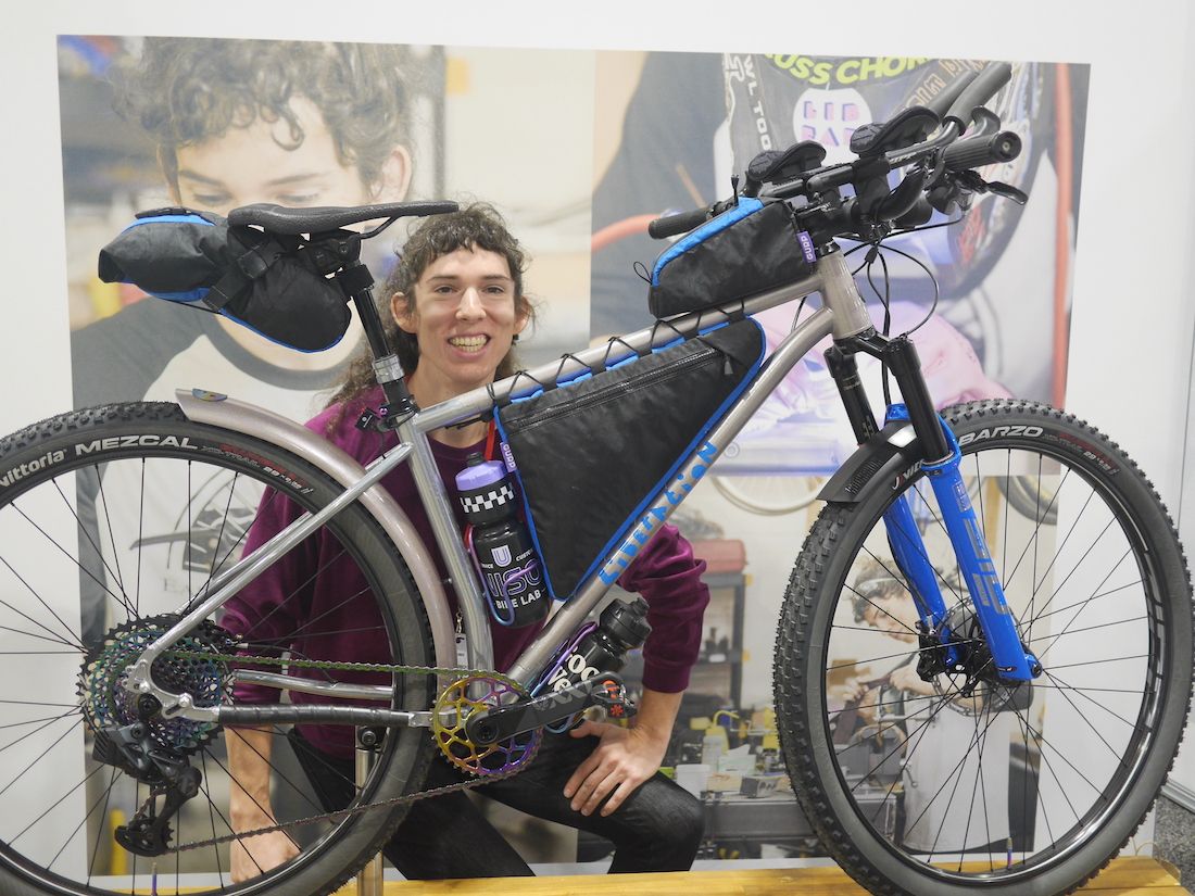 Eva Kloiber showcases her creation at the Philly Bike Expo