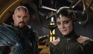 Skurge and Hela in Thor: Ragnarok