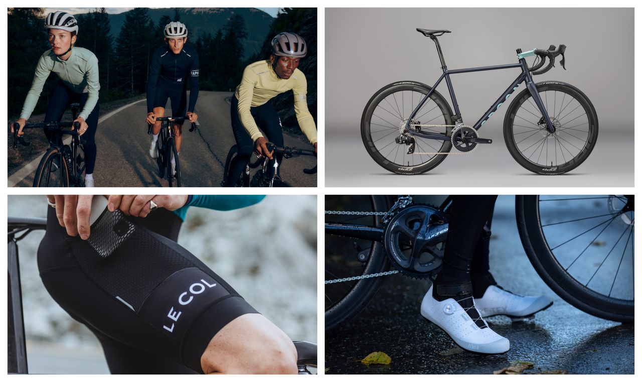 October tech products featured include Fizik Artica GTX shoes and Le Col Thermal Cargo bib shorts