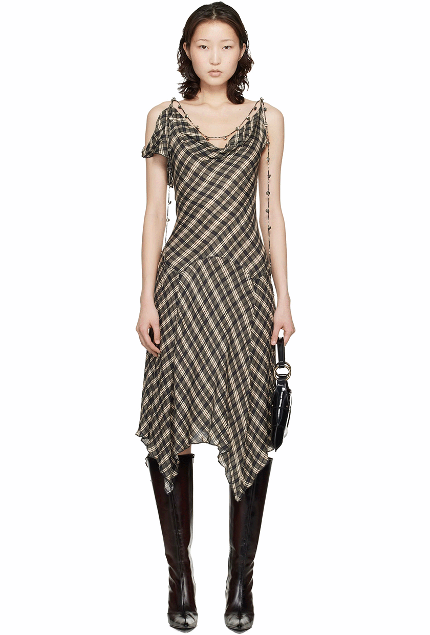 Black & Off-White Tess Midi Dress