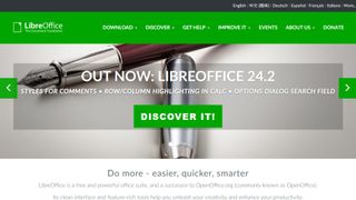 LibreOffice website screenshot.
